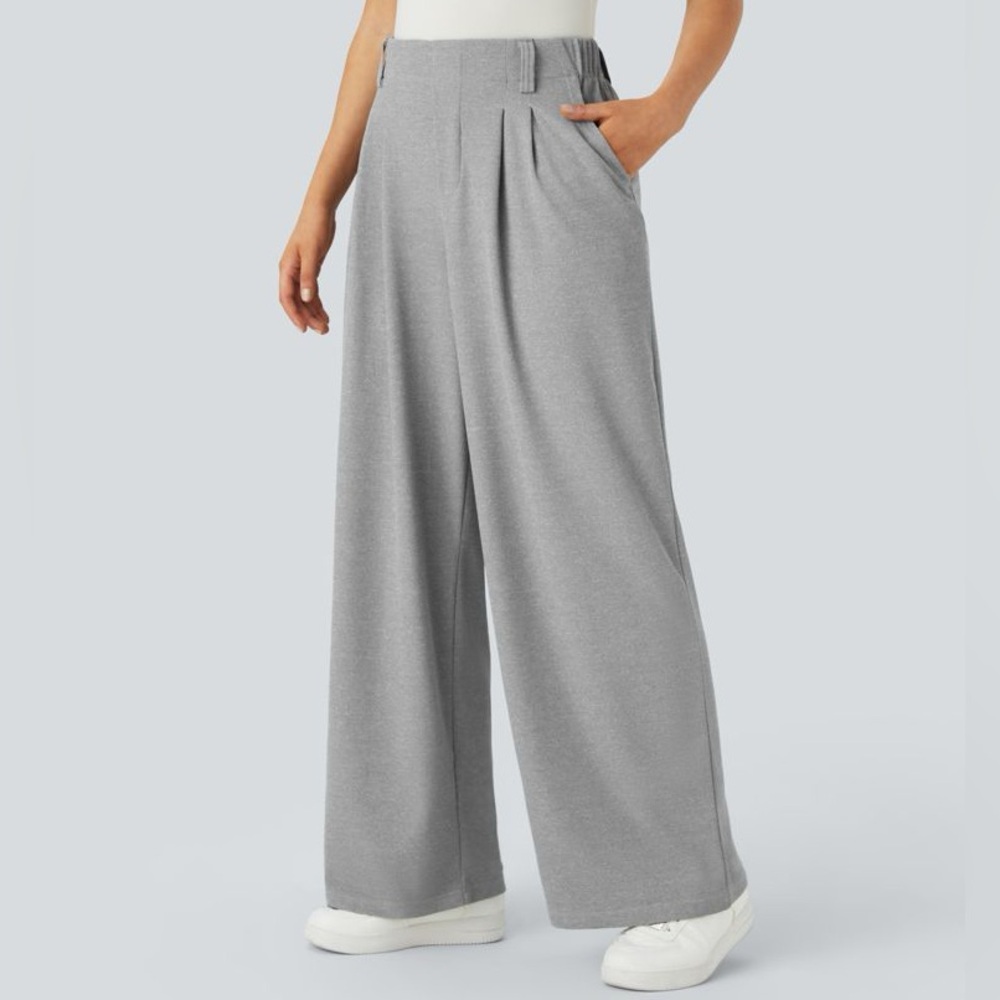 NWT Halara High Waisted Pocket Wide Leg Waffle Work Pants